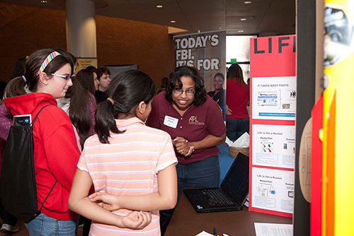 Danielle Hilliard with students